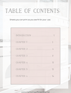 Table of contents for Freebie
