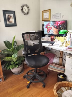 computer and desk